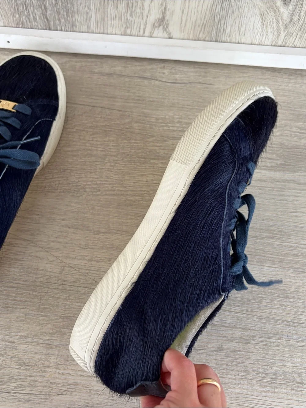 True Religion Blue Fur Sneakers Mens 10 42 Low Top Y2K Funky Club Shoes G